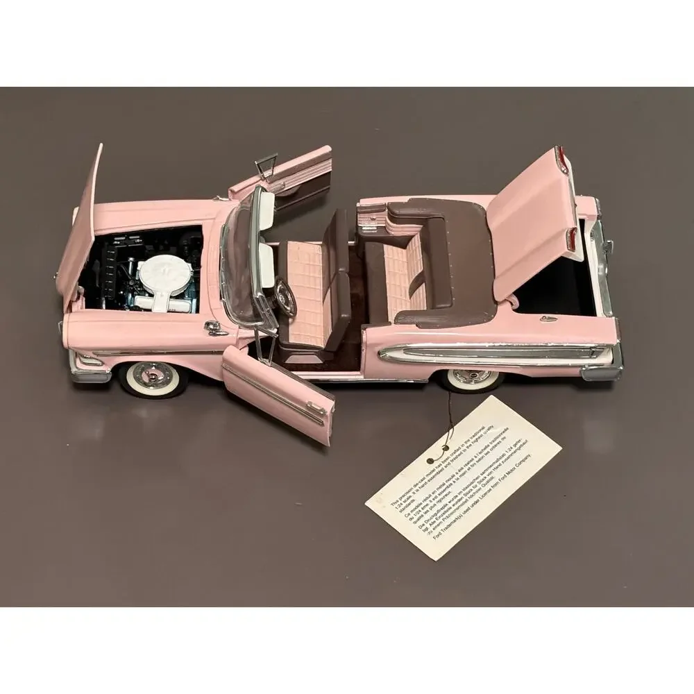 1958 Pink Edsel Citation Convertible Franklin Mint 1:24 Scale Diecast Model 1987